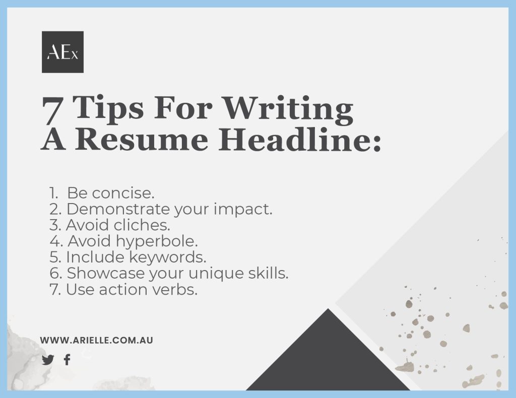 tips for writing a resume headline
