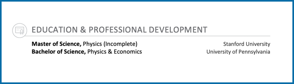 tertiary education on resume